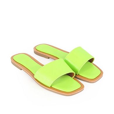 Mindee-2 Minimalist Wide Strap Slide Sandals