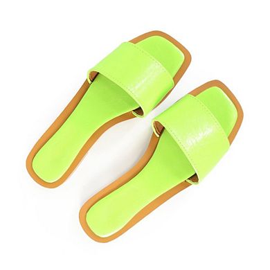 Mindee-2 Minimalist Wide Strap Slide Sandals