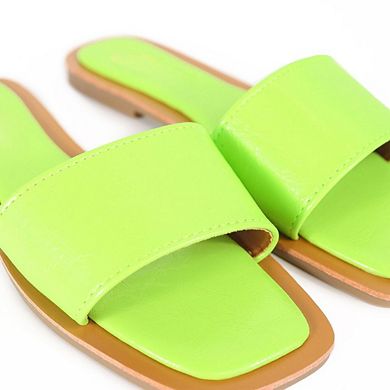 Mindee-2 Minimalist Wide Strap Slide Sandals