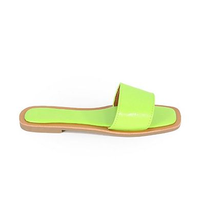 Mindee-2 Minimalist Wide Strap Slide Sandals