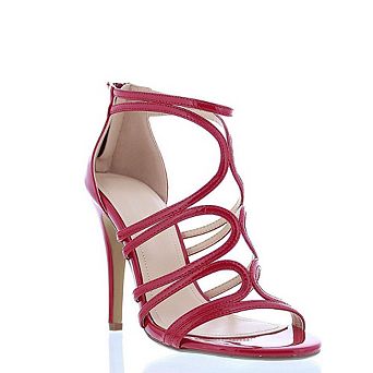 Mesita-1 Strappy Cage Stiletto Dress Sandals with Back Zip Closure