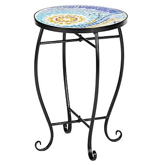 Blue Hawaiian Sun Mosaic Round Terrace Bistro Table