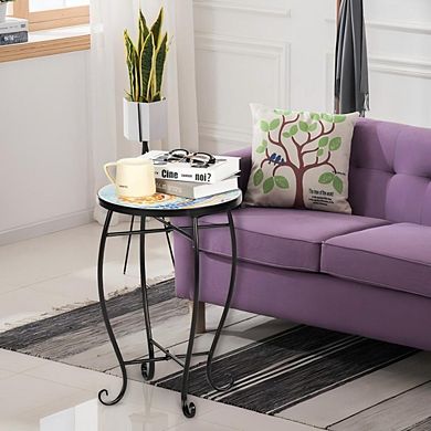 Blue Hawaiian Sun Mosaic Round Terrace Bistro Table