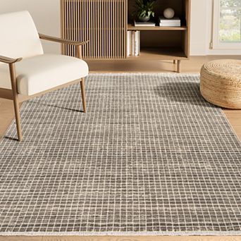 Abani Rugs Austin AUS100A Modern Brown Micro Grid Pattern Minimalist Area Rug