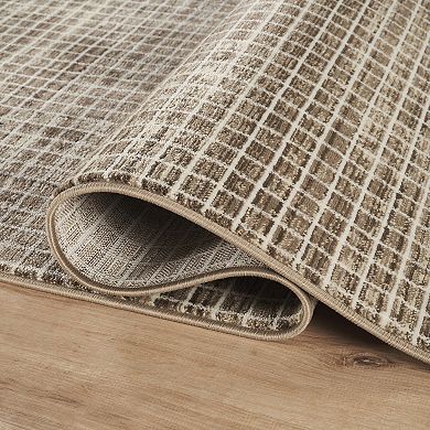 Abani Rugs Austin AUS100A Modern Brown Micro Grid Pattern Minimalist Area Rug