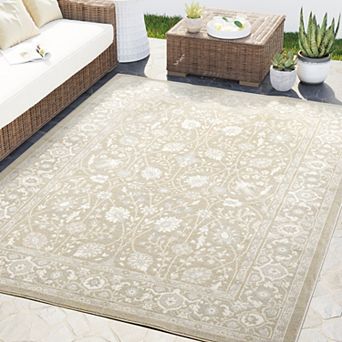 Abani Dalia DAL140A Floral Oriental Sand Rug