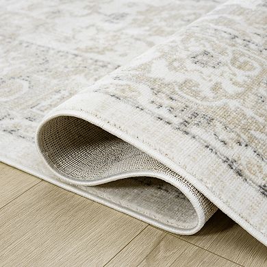 Abani Dalia DAL130A Ivory Botanical Medallion Rug