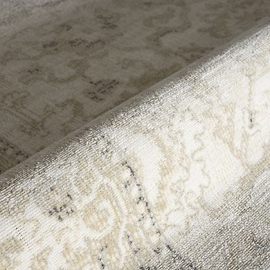 Abani Dalia DAL130A Ivory Botanical Medallion Rug