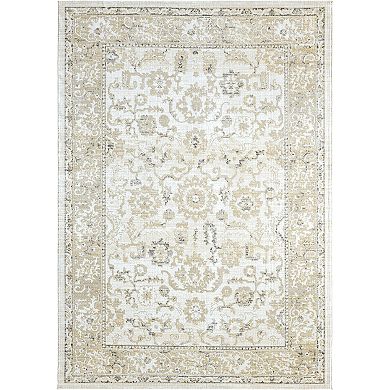 Abani Dalia DAL130A Ivory Botanical Medallion Rug