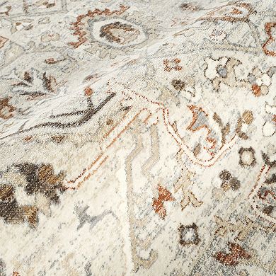Abani Rugs Alara ALA150A Traditional Ivory Rust Vintage Medallion Area Rug