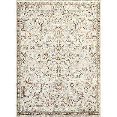 Abani Rugs Alara ALA150A Traditional Ivory Rust Vintage Medallion Area Rug