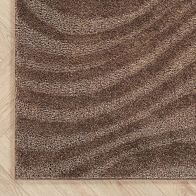 Abani Cozy COZ140B Modern Cream Swirl Waves Area Rug