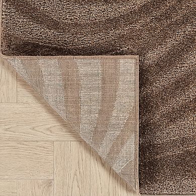 Abani Cozy COZ140B Modern Cream Swirl Waves Area Rug
