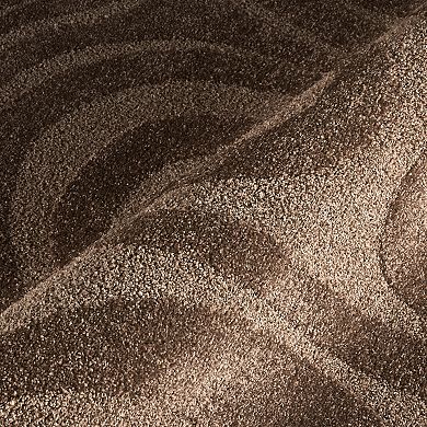Abani Cozy COZ140B Modern Cream Swirl Waves Area Rug