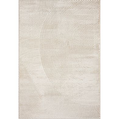 Abani Neutral NTL130B Beige Zen Reiki Circles Area rug