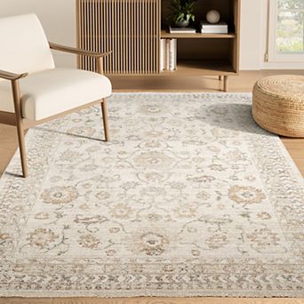 Abani Rugs EVE110A Evelyn Traditional Cream Sage Floral Area Rug