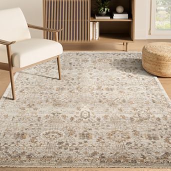 Abani Rugs EVE140A Evelyn Vintage-Inspired Cream Taupe Area Rug