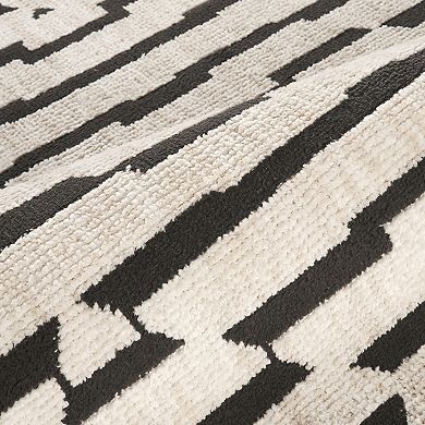 Abani Rugs BUR110A Burke Black Ivory Diamond Geometric Area Rug