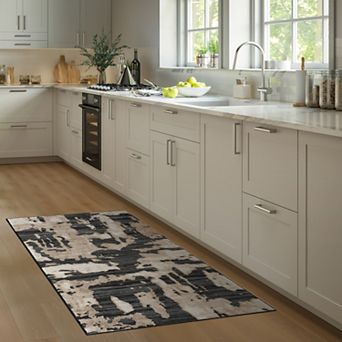 Abani Rugs Terra TER170A Beige Black Abstract Pattern Area Rug