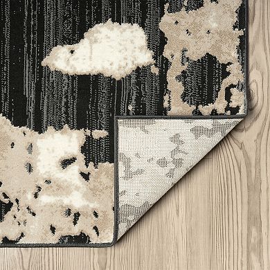 Abani Rugs Terra TER170A Beige Black Abstract Pattern Area Rug
