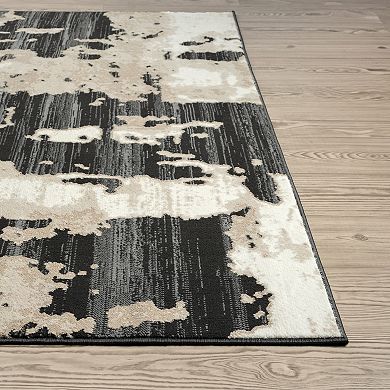 Abani Rugs Terra TER170A Beige Black Abstract Pattern Area Rug