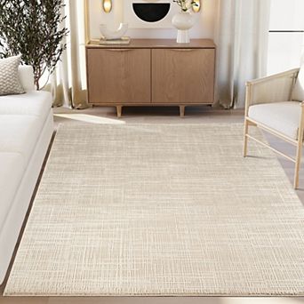 Abani Neutral NTL200B Beige Textured Weave Area Rug