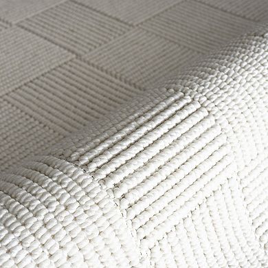 Abani Rugs Luca LUC110A Ivory Checkerboard Textured Area Rug