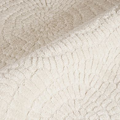 Abani Cozy COZ170A Textured Cream Circle Pattern Area Rug