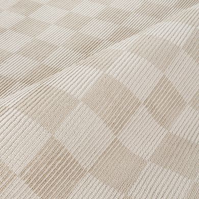 Abani Rugs Plush Deco PDE160A Machine Washable Checkered Cream Area Rug