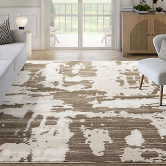Abani Rugs Terra TER170B Brown Cream Abstract Pattern Area Rug