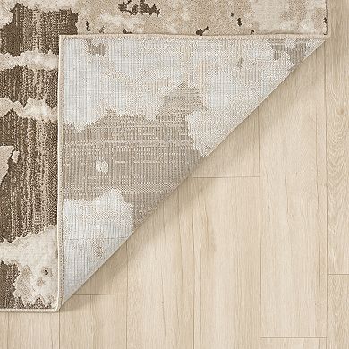 Abani Rugs Terra TER170B Brown Cream Abstract Pattern Area Rug
