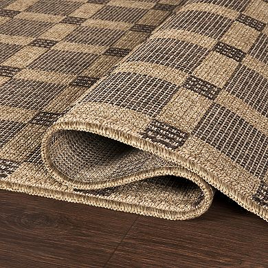 Abani Rugs Sage SAG140A Checkered Pattern Indoor/Outdoor Area Rug