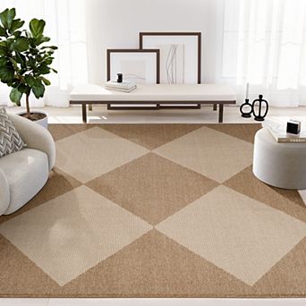 Abani Rugs Sage SAG110A Diamond Checkerboard Indoor/Outdoor Area Rug