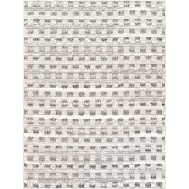 Abani Rugs LUC150A Grid Loop Texture Cream Grey Area Rug