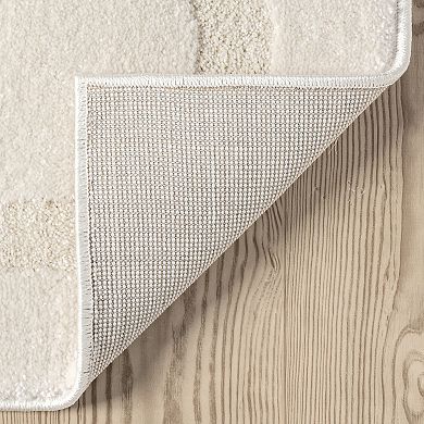 Abani Cozy COZ150A Beige Ondulating Bordered Area Rug