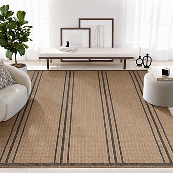 Abani Rugs Sage SAG120A Classic Stripe Indoor/Outdoor Area Rug