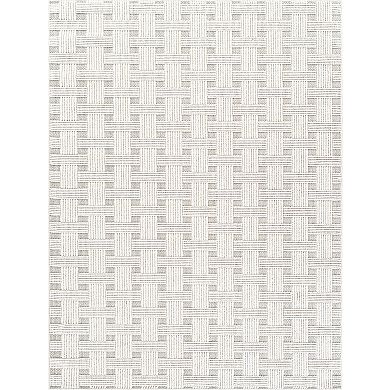 Abani Rugs LUC140A Basketweave Loop Texture Cream Grey Area Rug