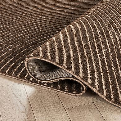 Abani Neutral NTL130D Brown Zen Reiki Circles Area rug