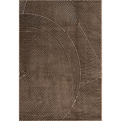 Abani Neutral NTL130D Brown Zen Reiki Circles Area rug