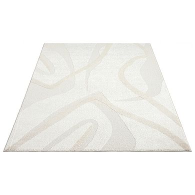 Abani Rugs Nomad Collection NOM120A Cream Beige Abstract Area Rug