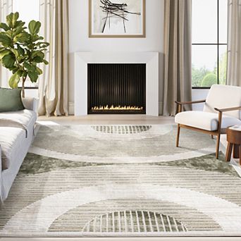Abani Rugs Ivy IVY100A Mid-Century Green Arch Area Rug