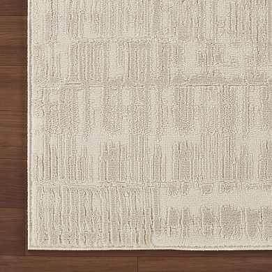 Abani Rugs Plush Deco PDE120A Machine Washable Textured Grid Cream Area Rug