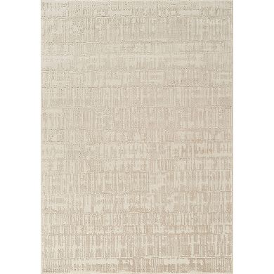 Abani Rugs Plush Deco PDE120A Machine Washable Textured Grid Cream Area Rug