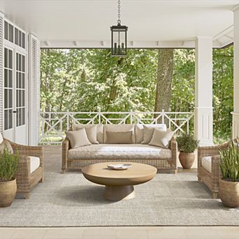 Abani Rugs Ocean OCE150A Light Brown Textured Weave Indoor/Outdoor Area Rug