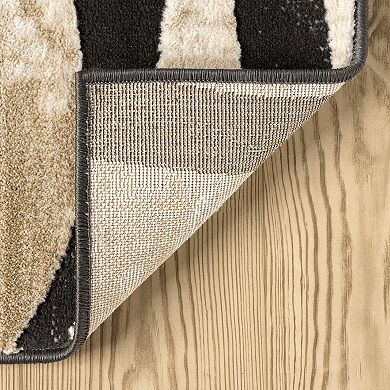 Abani Rugs Terra TER200A Beige Black Swirl Modern Area Rug