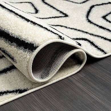 Abani Rugs Deco DEC520A Cream Black Abstract Area Rug
