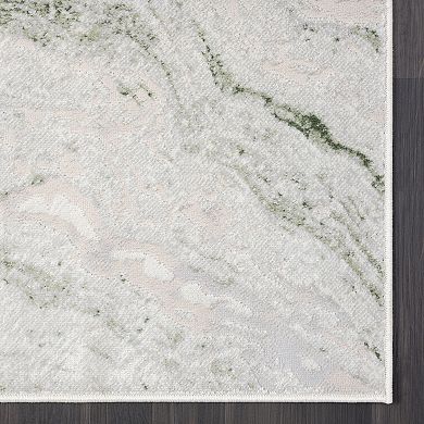 Abani Atlas Collection ATL180A Abstract Grey Green Area Rug