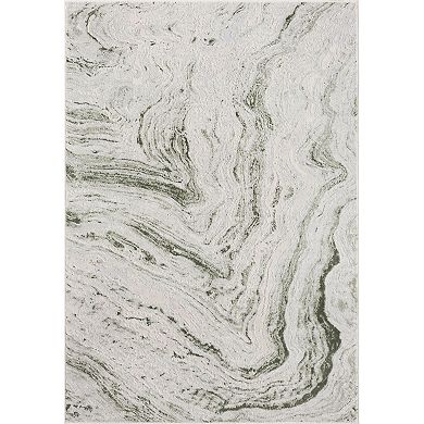 Abani Atlas Collection ATL180A Abstract Grey Green Area Rug