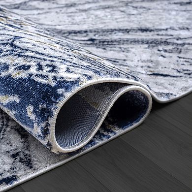 Abani Rugs Regal REG230A Grey Blue Splash Abstract Area Rug
