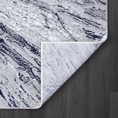 Abani Rugs Regal REG230A Grey Blue Splash Abstract Area Rug